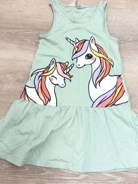 H&M Mint Unicorn Tank Dress with Rainbow Mane